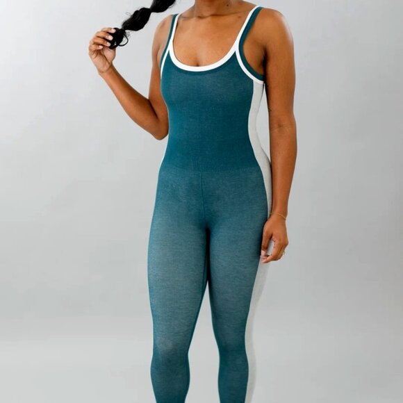 CREAM YOGA Teal Green 'Cape' Jumpsuit SZ XS - Picture 8 of 8